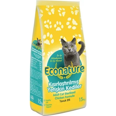 Econature Sterilised Tavuklu Kedi Maması 15 Kg