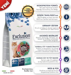 Exclusion Mediterraneo Ton Balıklı 12 kg Kedi Maması